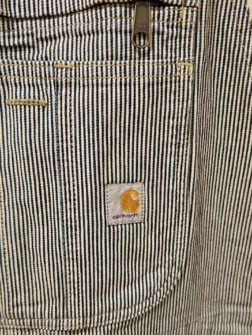 Carhartt Women's Gray Stripe Cotton Work Overalls; NWT; XL - Picture 2 of 10